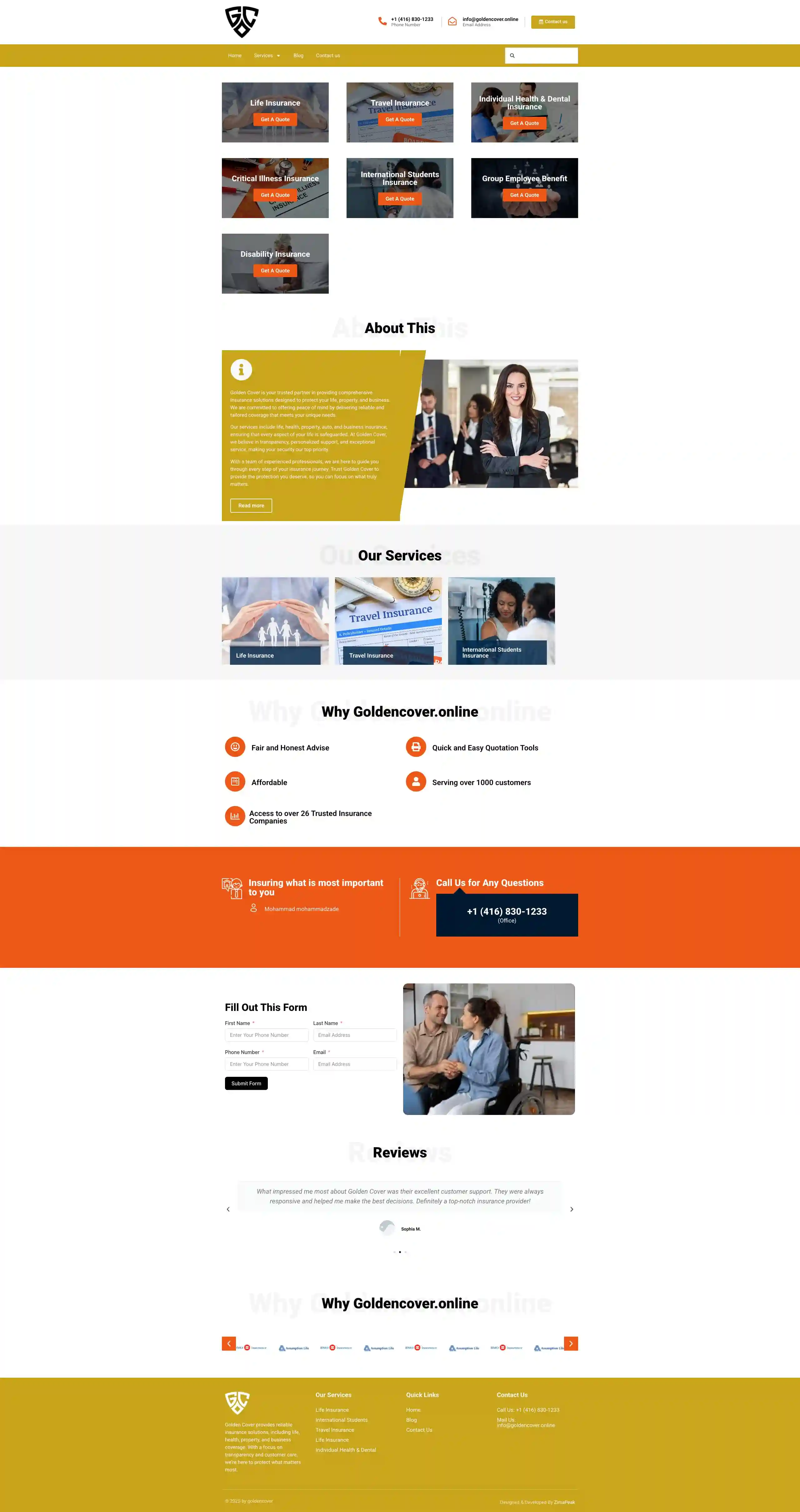 Website built for Golden Cover