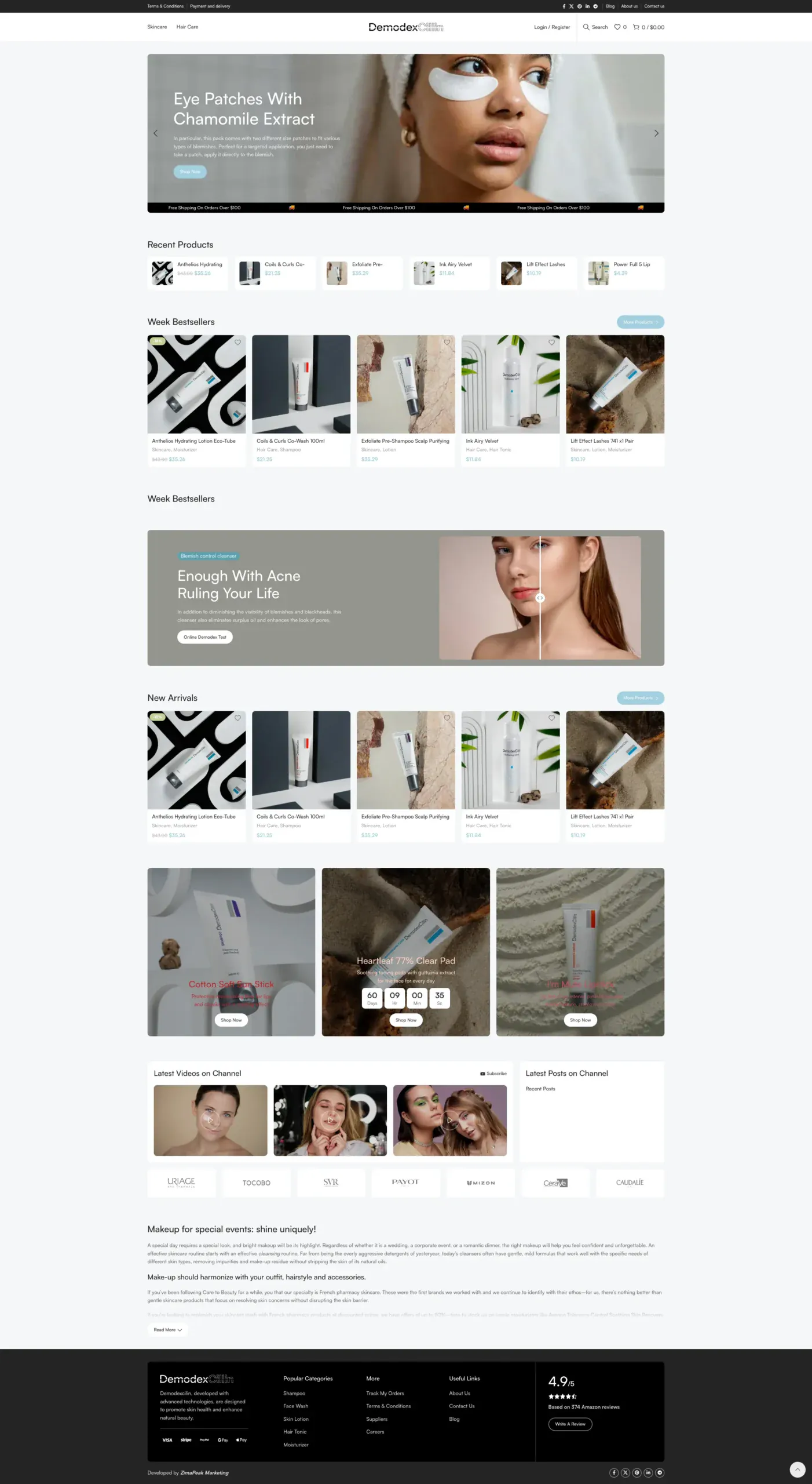 Demodex website design
