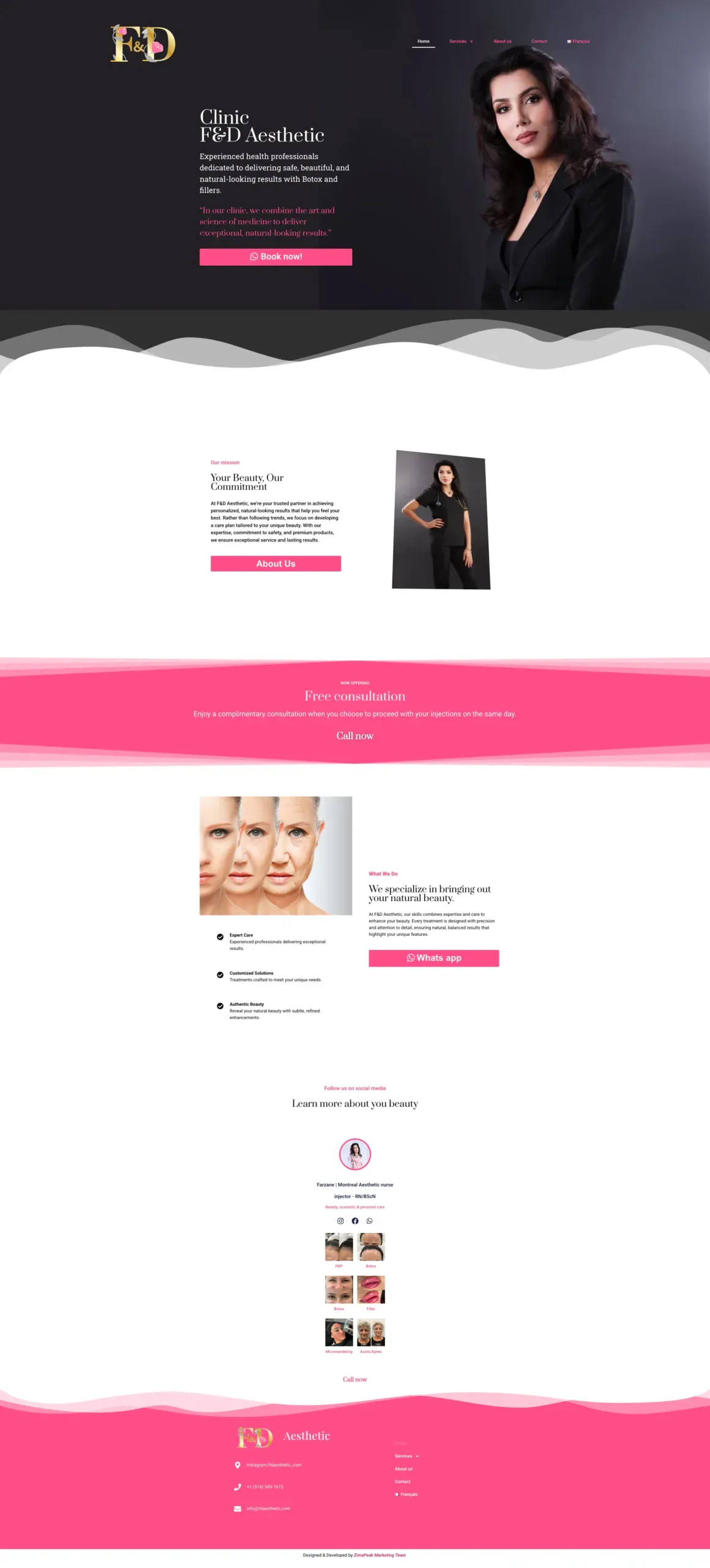 Fdaesthetic website design