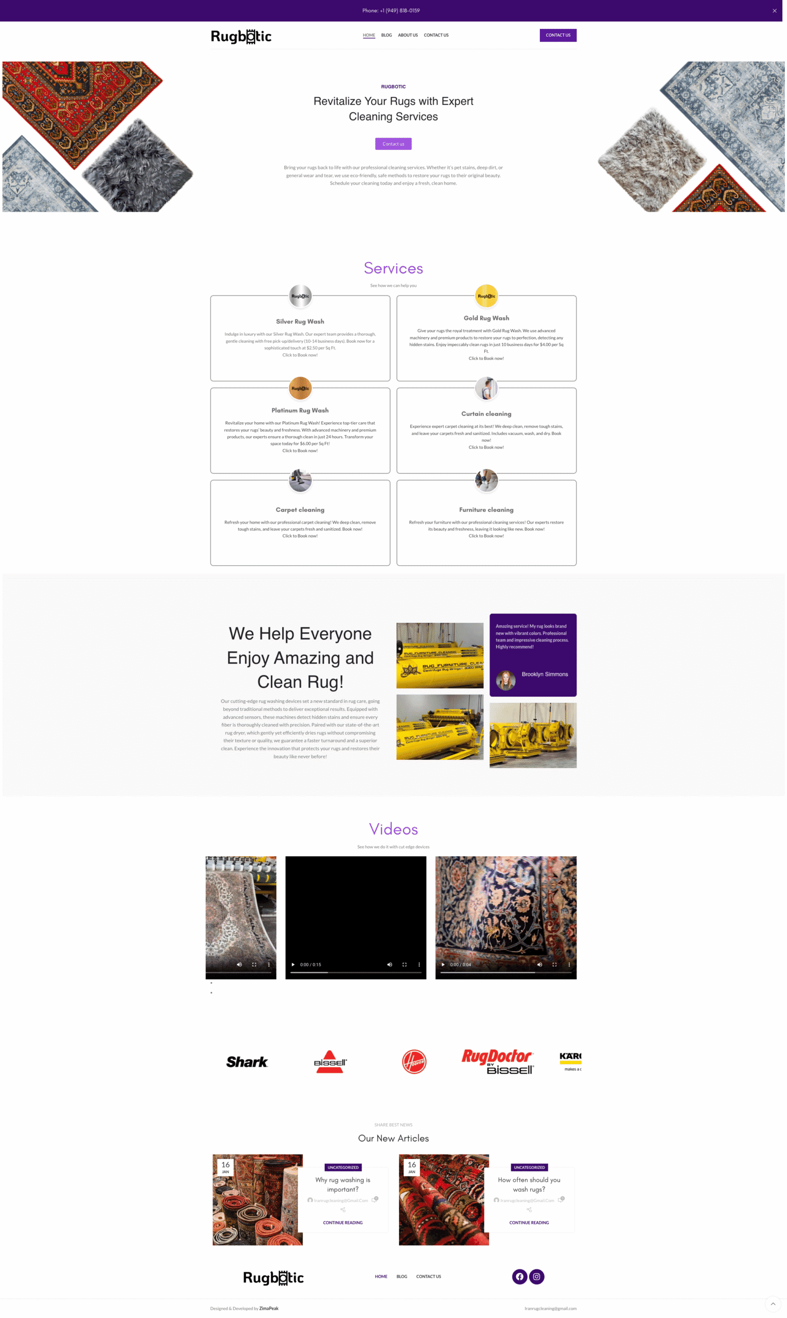 RugBotic website design