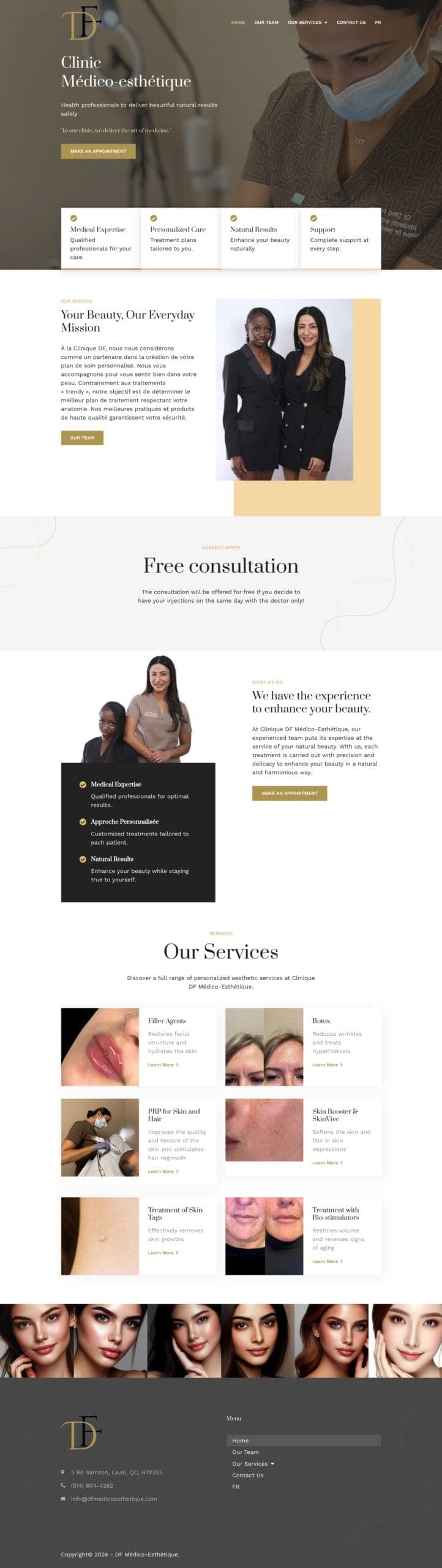 Df medico esthetique website design