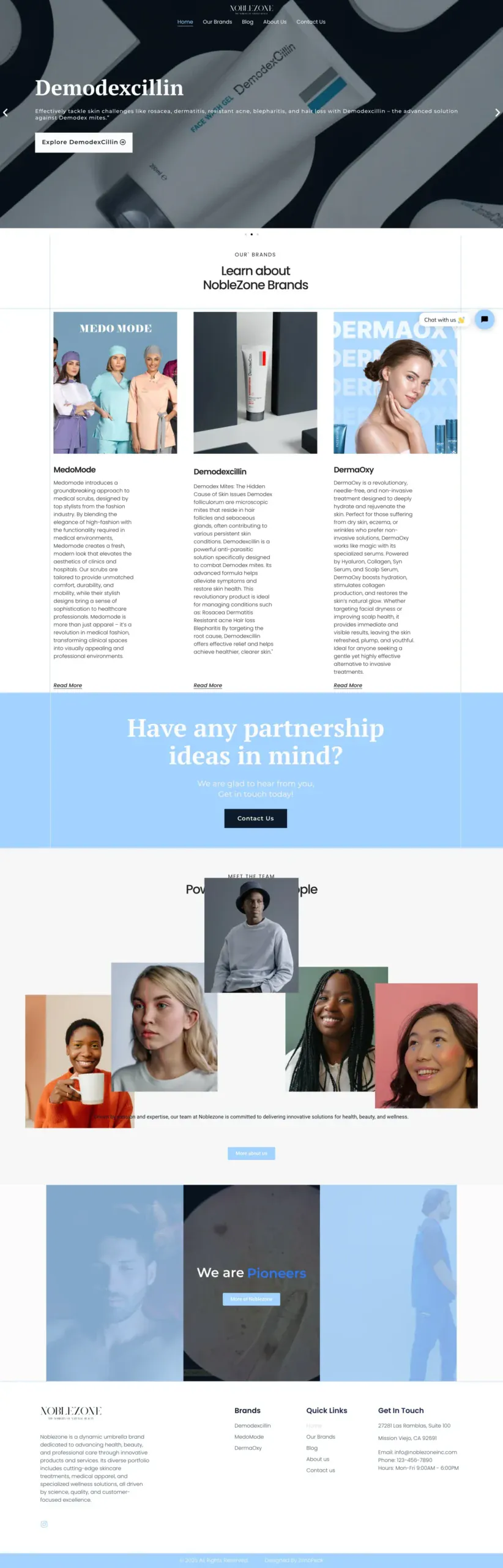 Noblezoneinc website design