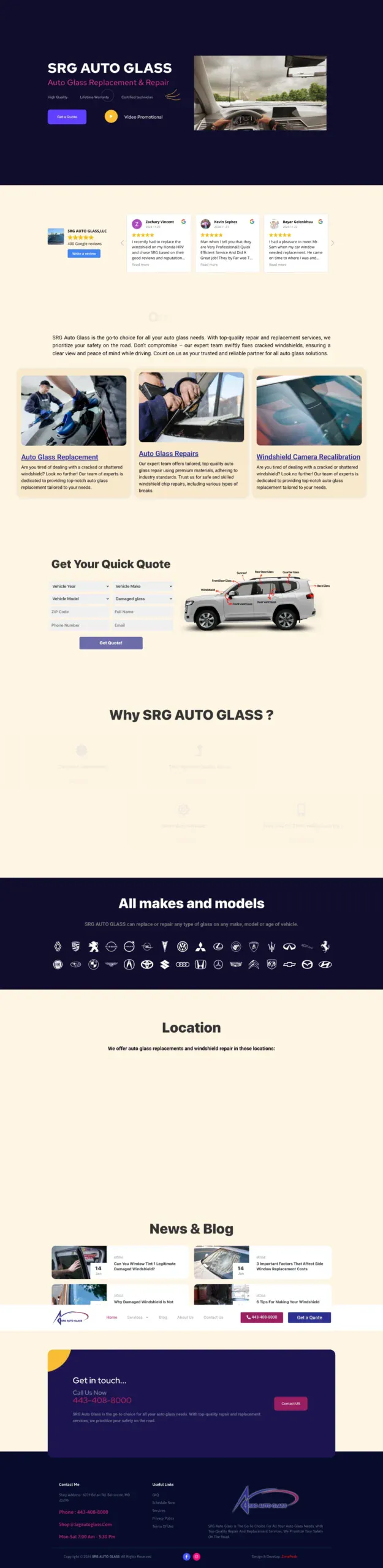 Srg AutoGlass website design