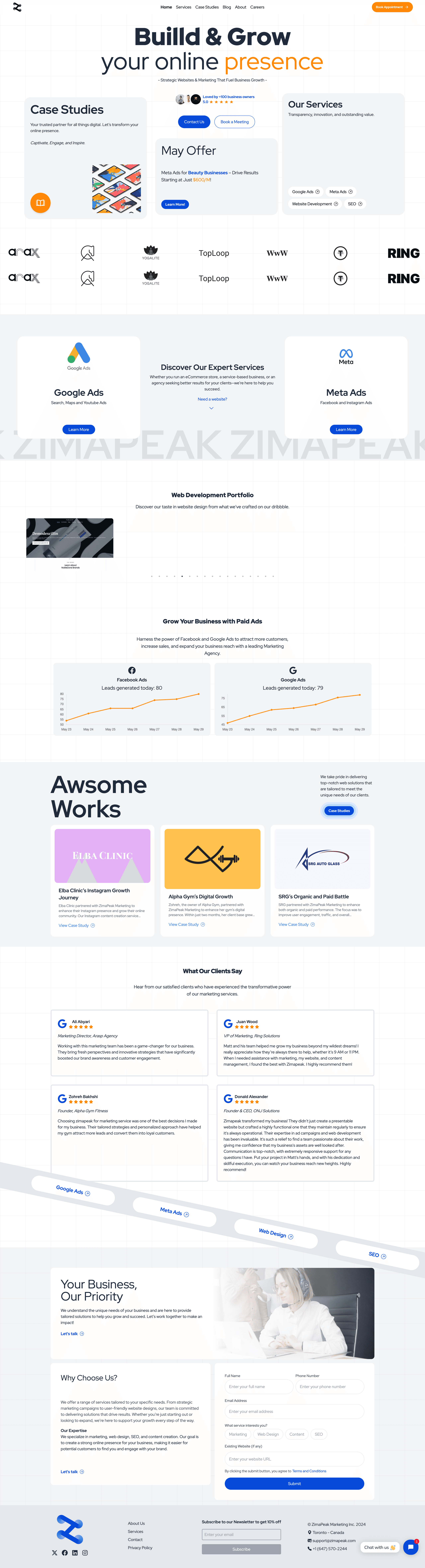 ZimaPeak website design
