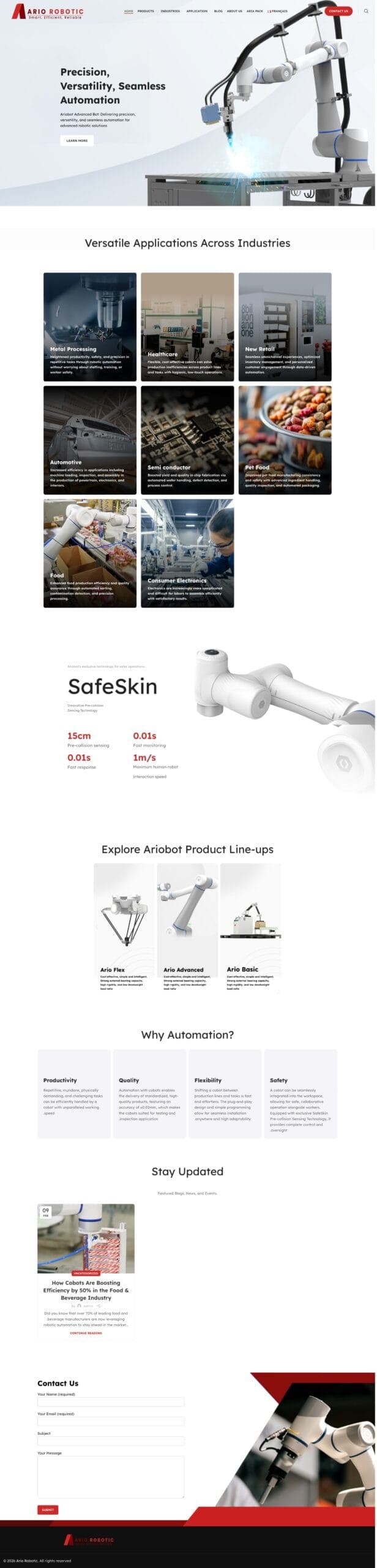 Ario Robotic website design