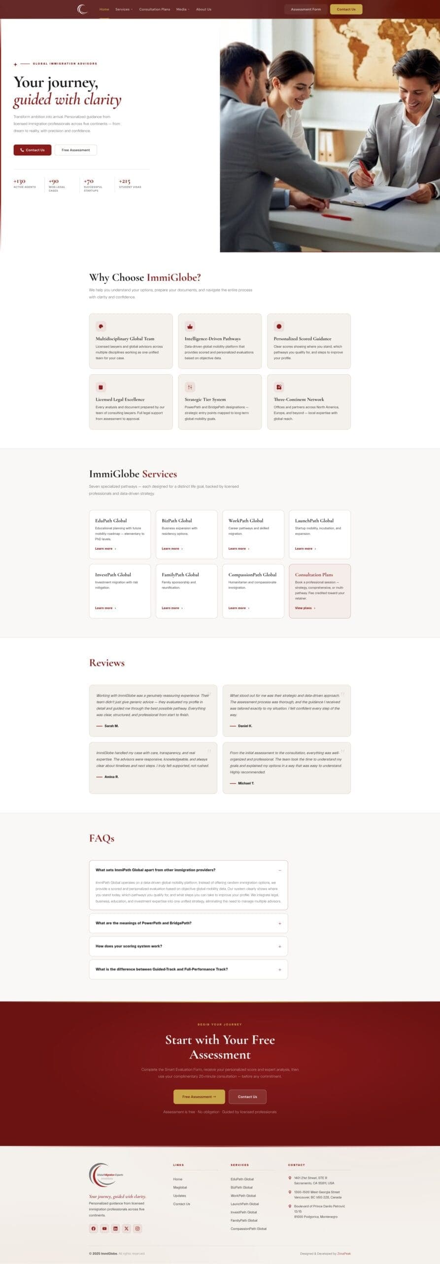 ImmiGlobe Consult website design